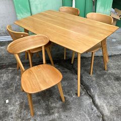 【店舗まで引取限定❗️】大川家具　ダイニングテーブルセット　机　椅子　テーブル　チェア　ウッド　木製　家具　ダイニングセット