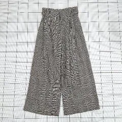 ◇ Θ dazzlin ダズリン 柄入り ウエストリボンワイドパンツ サイズM ブラウン ホワイト系 レディース E  【1507280000946】