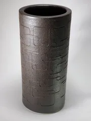 信楽焼傘立て 天目花絵 信楽焼 高さ４４cm 信楽焼傘立て 天目花絵 信楽焼 高さ44cm