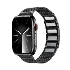アップルウォッチバンド（Apple Watchバンド）マグネットメッシュステンレスバンド 【ブラック】38mm/40mm/41mm/42mm/44mm/45mm/46mm/49mm対応 [BELTIES]