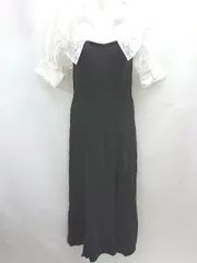 ◇ ⊇ snidel スナイデル シンプル系 半袖 ロング丈 ワンピース サイズ1 ブラック ホワイト系 レディース E  【1507160018665】