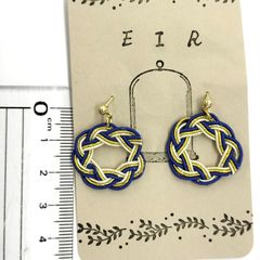 ピアス アクセサリー 水引ピアス 相生結び 紺 金 ハンドメイド /工房エールヨコハマ