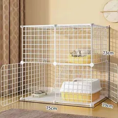 ペットケージ キャットケージ 2段 ステップ台 ジョイント式 猫ケージ キャット ケージ ペット 小屋 ペットフェンス ペットケージ ねこ 小動物 犬 ウサギのサムネイル