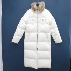 ラルフローレン RALPH LAUREN ダウンコート ロング丈 コヨーテファー 毛皮 7 白系 ホワイト ジップアップ 裏地のサムネイル