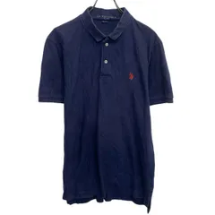 U.S.POLO ASSN. 半袖 ポロシャツ M ネイビー ユーエスポロアッスン ハーフボタン ワンポイント 刺繍 古着卸 アメリカ仕入 a704-5997