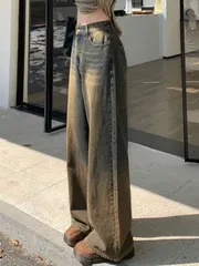 【新品未使用】DAZY ダークグレー ワイドレッグデニムパンツ