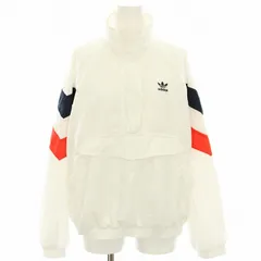 アディダスオリジナルス adidas originals ハーフジップ ウインドブレーカー ジャンパー トリコロール ナイロン M 白 ホワイト IS2320 /HN
