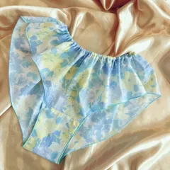 ブルー花◆リラックスパンツ　リラックスショーツ　ふんどしパンツ　ナイトパンツ
