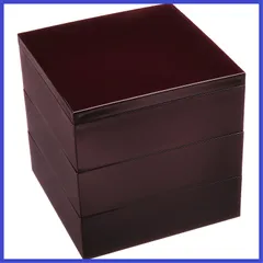 3段重箱 5寸永禄重 若泉漆器 新溜(内黒) H-156-22-A