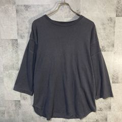 日本製 Filmelange フィルメランジェ 7分袖Tシャツ コットン＆リネン 墨クロ L