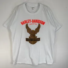 古着 80's/80年代 ヴィンテージ ハーレーダビッドソン HARLEY DAVIDSON 半袖Tシャツ エンブレム イーグル 50/50 シングルステッチ USA製 たばこ L  ホワイト プリント メンズ