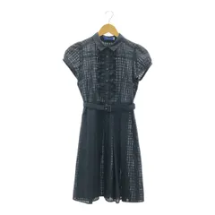 BLUE LABEL CRESTBRIDGE　ブルーレーベルクレストブリッジ　55J69-580-29　パフスリーブ　半袖シャツワンピース　シアー　サイズ36　チェック柄　ネイビー