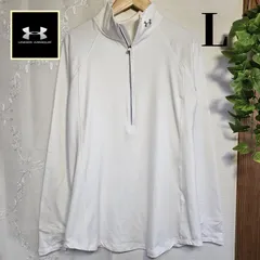 UNDER ARMOUR アンダーアーマー GOLF 防寒 メンズ 長袖シャツ ポロシャツ プルオーバー ハーフジップ ホワイト