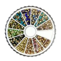 合計21ｇ 大容量 Vカット ラインストーン セット ジェルネイル レジンの埋め込みに ケース付き ガラスラインストーン ダイヤモンドカット 貼り付け デコ ネイルパーツ スタッズ ハンドメイドパーツ