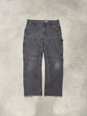 希少　カーハート　ダブルニーダックペインターパンツ　古着　グレー w34 l30 希少 カーハート ダブルニーダックペインターパンツ 古着 グレー