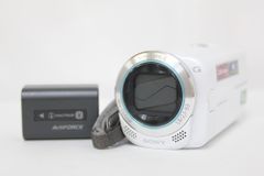 [Return Guarantee] [Recording and Playback Verified] Sony HDR-CX270 White 55x Battery-Equipped Camcorder v7824