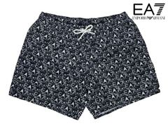 EA7 エンポリオ アルマーニ EA7 EMPORIO ARMANI 902000 3R748 23521 ダブルパターン EA7 ロゴ柄 メンズ ブラック系 スイムウエアー メンズ48サイズ 日本Mサイズ程度 水着 サーフパンツ スイムショーツ