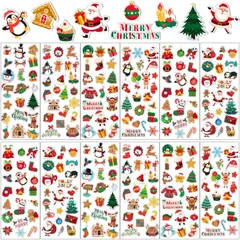 【新着商品】スケジュール サンタ ステッカー ご褒美 装飾 クリスマス クリスマス 立体シール ぷくぷく240枚 シール METBOU