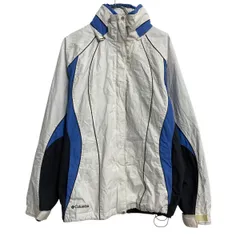 Columbia マウンテンパーカー レディース L ホワイト ブルー コロンビア キャンプ アウトドア 古着卸 アメリカ仕入 a612-8384