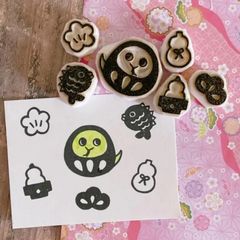 蛇 巳 年賀状 達磨 消しゴムはんこセット