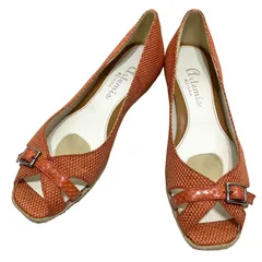 【美品】アルテミスバイダイアナ (24) パンプス サンダル オープントゥ ウェッジソール バックル 希少デザイン