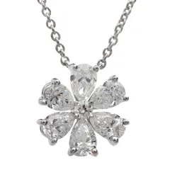 新品仕上げ HARRYWINSTON ハリーウィンストン Pt950 フォーゲット・ミー・ノット ダイヤモンド ネックレス 全長40.5cm プラチナ ジュエリーのサムネイル