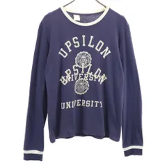 エヌハリウッド 日本製 長袖 Tシャツ 36 ネイビー N.HOOLYWOOD ロンT メンズ 古着 【240222】