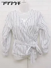 ◇ ◎ URBAN RESEARCH DOORS ストライプ 長袖 カシュクール ブラウス カットソー サイズO ホワイト系 レディース 【中古】 【1105170001730】