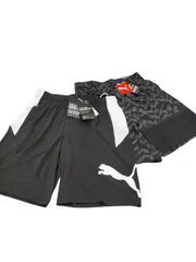 プーマ◆メンズ ランニング ハーフパンツ ボトム 2点セット ロゴ ブラック