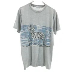 TOKUKO1erVOL トクコプルミエヴォル しまうま プリント 半袖 Tシャツ グレー アニマル レディース 古着