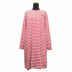 コムデギャルソン ガール COMME des GARCONS GIRL ボーダー ハート ロゴ ワンピース カットソー 長袖 アーカイブ AD2020 NY-T304 サイズL レッド/ホワイト レディース