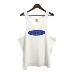 90年代 USA製 NIKE ナイキ タンクトップ ホワイト(メンズ XL)中古 古着 U0873