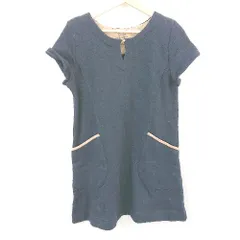 ◇ MELROSECLAIRE メルローズクレール 無地 ベーシック 半袖 ロング丈 ワンピース 表記なし ネイビー レディース E  【1310300034827】