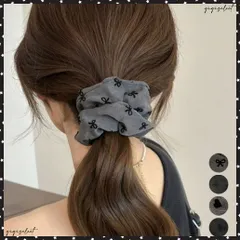 シュシュ ヘアゴム リボン柄 ハート柄 レディース ヘアアクセサリー ヘアアレンジ ボリューム髪飾り 髪留め 大人 可愛い オルチャン フェミニン デート 雑貨 まとめ髪 卒業式 入学式小物 女子会 パーティー