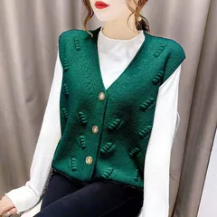 レディース ベスト ニットベスト 春 秋 冬 ニット トップス リブニット ケーブル編み リブ編み ノースリーブ ストレート アウトー Vネック ゆったり トップス 前開き 重ね着 レイヤード 無地 GEFG847