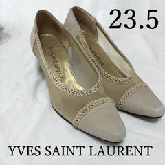 難あり YVES SAINT LAURENT イブサンローラン 夏パンプス レース 36 アイボリー