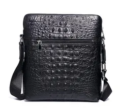 本革 牛革 クロコダイル型押し　ショルダーバッグ ビジネスバッグ メンズバッグ トートバッグ  通勤バッグ ブリーフケース