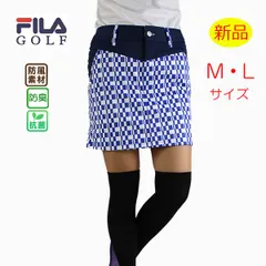 【新品・未使用】 Ｍ・Ｌサイズ フィラゴルフ スカート 790306 防寒 防風 ゴルフウエア レディース ブルー FILAGOLF 大きいサイズ 抗菌 防臭