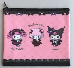 【中古】バッグ マイメロディ＆クロミ＆マイスウィートピアノ フラットポーチ 「Happyくじ Sanrio characters HALLOWEEN 2024」 フラットポーチ賞