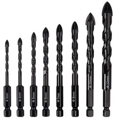 【全商品送料無料!!】5mm 4mm 6mm 【3mm 鋳物の穴あけ用 陶器・ガラス・タイル 7mm 六角軸 ドリルビット 8mm コンクリート 超硬刃 穴あけ 10mm タイル ガラスドリルビット 12mm】【8個入り】 【8個入り】 GOOMAND