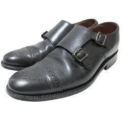 グレンソン GRENSON ダブルモンクシューズ ビジネスシューズ ストレートチップ レザー 5 1/2 約24cm 黒 ブラック IBO53 Xのサムネイル