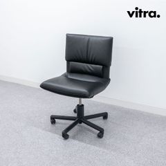 【展示品】Vitra ヴィトラ Imago イマーゴ オフィス アームレス チェア キャスター レザー ブラック マリオ・ベリーニ 定価53万【4】