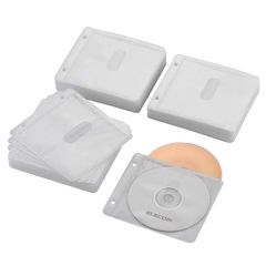 エレコム DVD CDケース 不織布 両面収納 2穴付 120枚入 240枚収納可 ホワイト CCD-NBWB240WH 0