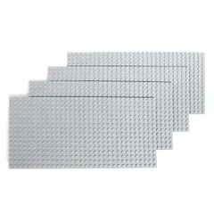 【在庫セール】両面 互換性 16×32ポッチ クラシック プレート ブロック (ライトグレー×4枚) 基礎板 INIBUD