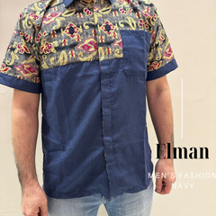 ムスリムシャツ ELMAN BATIK INDONESIAN BATIK TOPS MEN MUSLIM STYLE MUSLIM TSHIRT COTTON