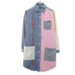 MANASTASH マナスタッシュ リネンブレンド 長袖 シャツワンピース M マルチ レディース 古着