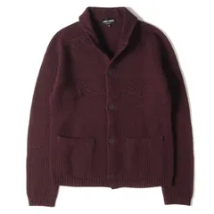 美品 EMPORIO ARMANI エンポリオアルマーニ カーディガン ハラコ襟 ショールカラー ジャガード ウール ニットカーディガン ボルドー 44 イタリア製 ブランドのサムネイル