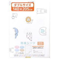un doudou ダブルサイズ 防水シーツ 140×205cm 北欧アニマル ピーチスキン生地 吸水加工 四隅ゴム ベビー用品 新品 新生児 添い寝 在宅 介護用品 防水カバー おねしょシーツ 3175-Z