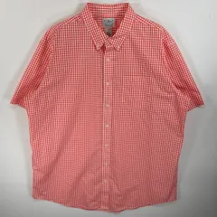 古着 エルエルビーン L.L.Bean 半袖シャツ ボタンダウンシャツ 胸ポケ TRADITIONAL  FIT XL  オレンジ系 チェック メンズ