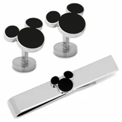 Disney ミッキー シルエット カフス ネクタイピン セット